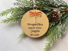 Load image into Gallery viewer, Wooden Christmas Ornaments, Memorial Ornaments, Handmade Ornaments, Acrylic Ornaments, Dragonflies Memorial, Friend Gift
