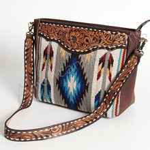 Load image into Gallery viewer, Western Purse, Tooled Leather Purse, Conceal Carry Purse, Cowhide Purse, American Darling Purse, Western Crossbody Purse, Leather Fringe
