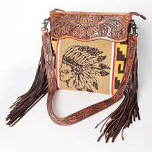 Load image into Gallery viewer, Western Hand Tooled Leather Purse, Cowhide Purse, Concealed Carry Purse, American Darling, Genuine Cowhide, Western Purse, Leather Fringe
