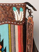 Load image into Gallery viewer, Western Hand Tooled Leather Purse, Cowhide Purse, Concealed Carry Purse, American Darling, Genuine Cowhide, Western Purse, Leather Fringe
