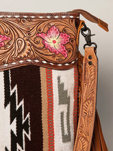 Load image into Gallery viewer, Western Hand Tooled Leather Purse, Cowhide Purse, Concealed Carry Purse, American Darling, Genuine Cowhide, Western Purse, Leather Fringe
