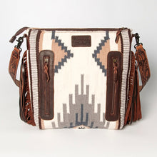 Load image into Gallery viewer, Western Hand Tooled Leather Purse, Concealed Carry Purse, Cowhide Purse, Saddle Blanket Bag, Genuine Cowhide, Western Purse, Leather Fringe
