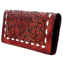 Load image into Gallery viewer, Western Hand Tooled Leather Wallet Purse, Leather Crossbody Purse, Genuine Leather Bag, Genuine Cowhide Bag, Western Purse, Luxury Wallet
