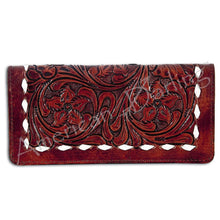 Load image into Gallery viewer, Western Hand Tooled Leather Wallet Purse, Leather Crossbody Purse, Genuine Leather Bag, Genuine Cowhide Bag, Western Purse, Luxury Wallet
