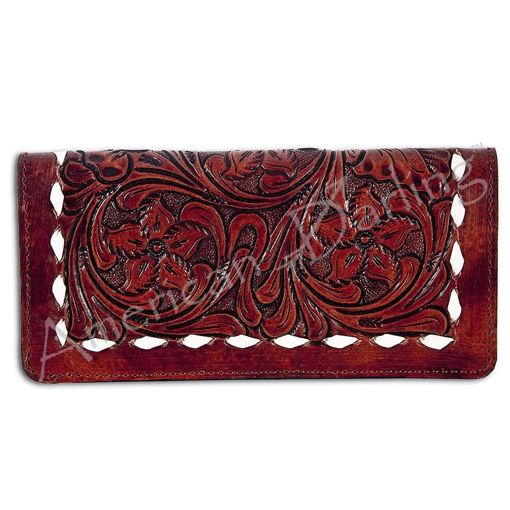 Western Hand Tooled Leather Wallet Purse, Leather Crossbody Purse, Genuine Leather Bag, Genuine Cowhide Bag, Western Purse, Luxury Wallet