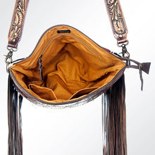 Load image into Gallery viewer, Western Hand Tooled Leather Purse, Cowhide Purse, Concealed Carry Purse, American Darling, Genuine Cowhide, Western Purse, Leather Fringe
