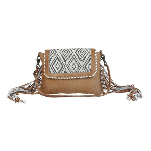 Myra Bag, Western Hand Tooled Leather Purse, Genuine Cowhide Purse, Leather Purse Boho Chic, Leather Fringe, Aztec Design