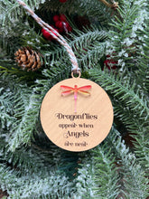 Load image into Gallery viewer, Wooden Christmas Ornaments, Memorial Ornaments, Handmade Ornaments, Acrylic Ornaments, Dragonflies Memorial, Friend Gift
