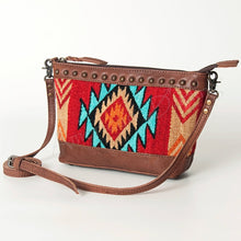 Load image into Gallery viewer, Western Hand Tooled Leather Purse, Concealed Carry Purse, Cowhide Purse, Saddle Blanket Bag, Genuine Cowhide, Western Purse, Leather Fringe
