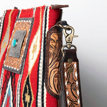 Load image into Gallery viewer, Western Hand Tooled Leather Purse, Concealed Carry Purse, Cowhide Purse, Saddle Blanket Bag, Genuine Cowhide, Western Purse, Leather Fringe
