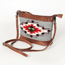 Load image into Gallery viewer, Western Hand Tooled Leather Purse, Cowhide Purse, Concealed Carry Purse, American Darling, Genuine Cowhide, Western Purse, Leather Fringe
