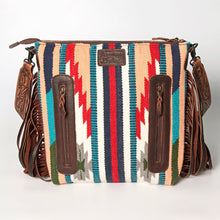 Load image into Gallery viewer, Western Hand Tooled Leather Purse, Cowhide Purse, Concealed Carry Purse, American Darling, Genuine Cowhide, Western Purse, Leather Fringe
