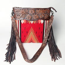 Load image into Gallery viewer, Western Hand Tooled Leather Purse, Cowhide Purse, Concealed Carry Purse, Saddle Blanket, Genuine Cowhide, Western Purse, American Darling
