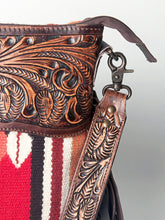 Load image into Gallery viewer, Western Hand Tooled Leather Purse, Cowhide Purse, Concealed Carry Purse, Saddle Blanket, Genuine Cowhide, Western Purse, American Darling
