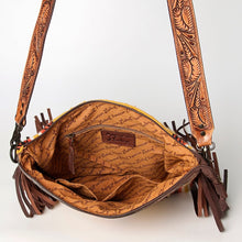 Load image into Gallery viewer, Western Hand Tooled Leather Purse, Cowhide Purse, Concealed Carry Purse, Saddle Blanket, Genuine Cowhide, Western Purse, American Darling
