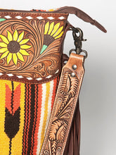 Load image into Gallery viewer, Western Hand Tooled Leather Purse, Cowhide Purse, Concealed Carry Purse, Saddle Blanket, Genuine Cowhide, Western Purse, American Darling
