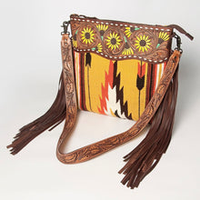 Load image into Gallery viewer, Western Hand Tooled Leather Purse, Cowhide Purse, Concealed Carry Purse, Saddle Blanket, Genuine Cowhide, Western Purse, American Darling
