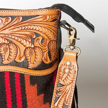 Load image into Gallery viewer, Western Hand Tooled Leather Purse, Cowhide Purse, Concealed Carry Purse, Saddle Blanket, Genuine Cowhide, Western Purse, American Darling
