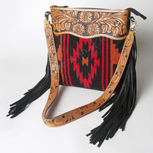 Load image into Gallery viewer, Western Hand Tooled Leather Purse, Cowhide Purse, Concealed Carry Purse, Saddle Blanket, Genuine Cowhide, Western Purse, American Darling
