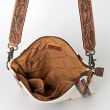 Load image into Gallery viewer, Western Purse, Concealed Carry Purse, Hand Tooled Leather Strap, Aztec Purse, Southwest Saddle Blanket, Genuine Leather, American Darling
