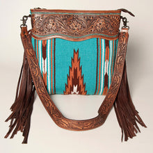 Load image into Gallery viewer, Western Purse, Cowhide Purse, Hand Tooled Leather Purse, Cowhide Purse, Concealed Carry Purse, Saddle Blanket, Leather Fringe
