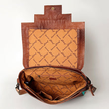 Load image into Gallery viewer, Western Hand Tooled Leather Purse, Concealed Carry Purse, Cowhide Purse, Saddle Blanket Bag, Genuine Cowhide, Western Purse, Leather Fringe
