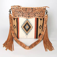 Load image into Gallery viewer, Western Hand Tooled Leather Purse, Concealed Carry Purse, Cowhide Purse, Saddle Blanket Bag, Genuine Cowhide, Western Purse, Leather Fringe
