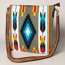 Load image into Gallery viewer, Western Hand Tooled Leather Purse, Concealed Carry Purse, Cowhide Purse, Saddle Blanket Bag, Genuine Cowhide, Western Purse, Leather Fringe
