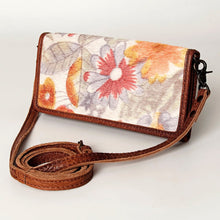 Load image into Gallery viewer, Western Hand Tooled Leather Purse, Concealed Carry Purse, Cowhide Purse, Saddle Blanket Bag, Genuine Cowhide, Western Wallet, Leather Fringe
