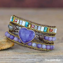 Load image into Gallery viewer, Amethyst bracelet, charm bracelet, natural stone bracelet, crystal bracelet, gemstone bead bracelet, inner peace bracelet, Wrap Bracelet
