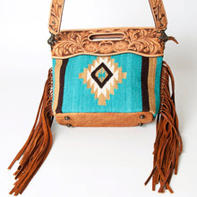 Load image into Gallery viewer, Western Hand Tooled Leather Purse, Concealed Carry Purse, Cowhide Purse, Saddle Blanket Bag, Genuine Cowhide, Western Purse, Leather Fringe
