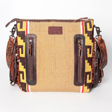 Load image into Gallery viewer, Western Hand Tooled Leather Purse, Cowhide Purse, Concealed Carry Purse, American Darling, Genuine Cowhide, Western Purse, Leather Fringe
