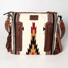 Load image into Gallery viewer, Western Hand Tooled Leather Purse, Cowhide Purse, Concealed Carry Purse, American Darling, Genuine Cowhide, Western Purse, Leather Fringe
