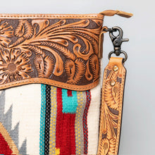 Load image into Gallery viewer, Western Hand Tooled Leather Purse, Cowhide Purse Crossbody bag, Saddle Blanket Bag, Genuine Cowhide, Western Purse, Leather Fringe
