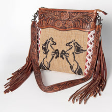 Load image into Gallery viewer, Western Purse, Tooled Leather Purse, Conceal Carry Purse, Cowhide Purse, American Darling Purse, Western Crossbody Purse, Leather Fringe
