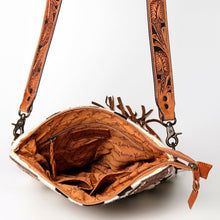 Load image into Gallery viewer, Western Purse, Tooled Leather Purse, Conceal Carry Purse, Cowhide Purse, American Darling Purse, Western Crossbody Purse, Leather Fringe
