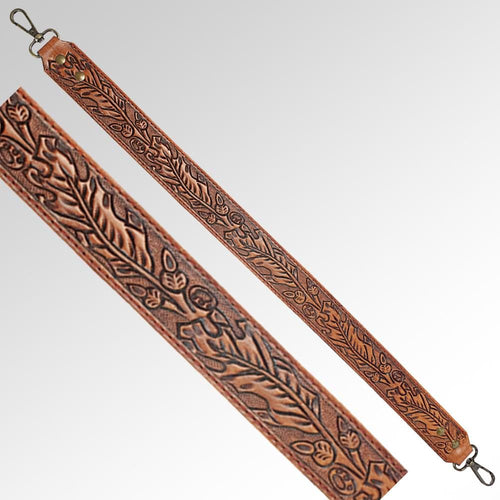 Western Hand Tooled Leather Purse Strap, Cowhide Purse Strap, American Darling Leather Purse Strap, Genuine Cowhide Strap