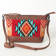 Load image into Gallery viewer, Western Hand Tooled Leather Purse, Concealed Carry Purse, Cowhide Purse, Saddle Blanket Bag, Genuine Cowhide, Western Purse, Leather Fringe
