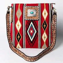 Load image into Gallery viewer, Western Hand Tooled Leather Purse, Concealed Carry Purse, Cowhide Purse, Saddle Blanket Bag, Genuine Cowhide, Western Purse, Leather Fringe
