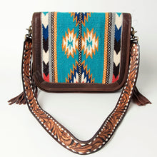 Load image into Gallery viewer, Western Hand Tooled Leather Purse, Cowhide Purse, Concealed Carry Purse, American Darling, Genuine Cowhide, Western Purse, Leather Fringe
