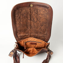 Load image into Gallery viewer, Western Hand Tooled Leather Purse, Cowhide Purse, Concealed Carry Purse, American Darling, Genuine Cowhide, Western Purse, Leather Fringe
