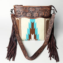 Load image into Gallery viewer, Western Hand Tooled Leather Purse, Cowhide Purse, Concealed Carry Purse, Saddle Blanket, Genuine Cowhide, Western Purse, American Darling
