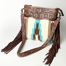 Load image into Gallery viewer, Western Hand Tooled Leather Purse, Cowhide Purse, Concealed Carry Purse, Saddle Blanket, Genuine Cowhide, Western Purse, American Darling
