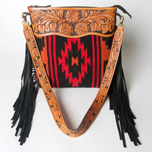 Load image into Gallery viewer, Western Hand Tooled Leather Purse, Cowhide Purse, Concealed Carry Purse, Saddle Blanket, Genuine Cowhide, Western Purse, American Darling
