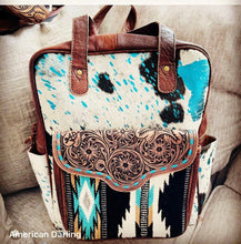 Load image into Gallery viewer, Western Backpack, Leather Backpack Women, Cowhide Backpack, Conceal Carry Purse, Cowhide Purse, American Darling Purse, Western Purse
