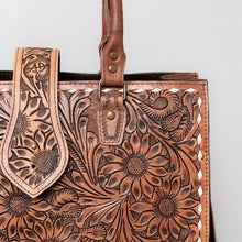 Load image into Gallery viewer, Western Hand Tooled Leather Purse, Conceal Carry Purse, Cowhide Purse, American Darling Purse, Western Crossbody Purse, Leather Fringe
