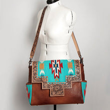 Load image into Gallery viewer, Western Hand Tooled Leather Purse, Concealed Carry Purse, Cowhide Purse, Saddle Blanket Bag, Genuine Cowhide, Western Purse, Leather Fringe
