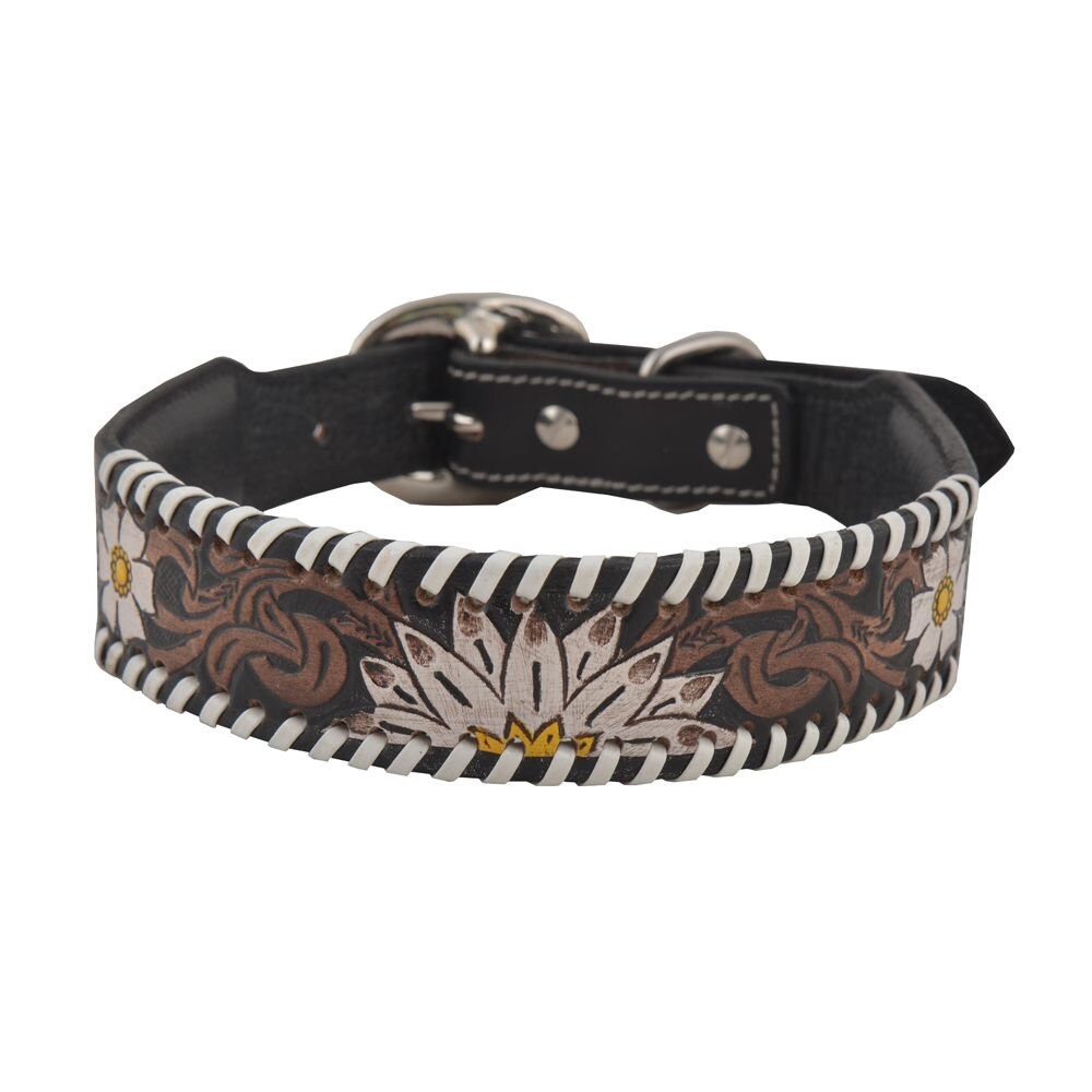 Hand Tooled Leather Dog Collar, Myra Bag Leather Collar, Western Dog Collar, Handcrafted Dog Collar, Leather Dog Collar