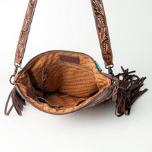 Load image into Gallery viewer, Western Hand Tooled Leather Purse, Conceal Carry Purse, Cowhide Purse, American Darling Bag, Western Crossbody Purse, Leather Fringe
