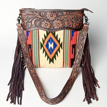 Load image into Gallery viewer, Western Hand Tooled Leather Purse, Conceal Carry Purse, Cowhide Purse, American Darling Bag, Western Crossbody Purse, Leather Fringe
